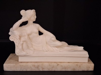 Vintage 1998 Sculpture Paolina Borghese Venus Victorious Italy Marble Base