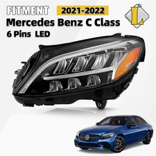 6-Pins LED Headlight For 2021-2022 Mercedes Benz C Class w/o Cornering Lamp Left