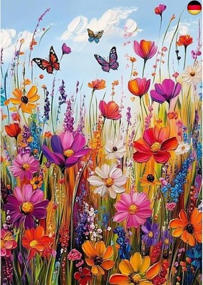 NEWENMO 5D Wildblume Diamond Painting Full Drill,Blume Diamant Painting Bilder