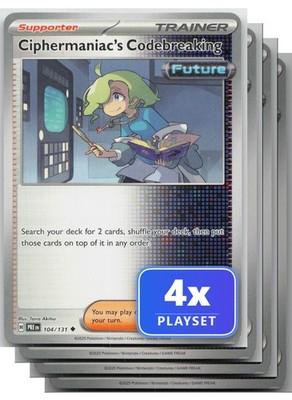 Pokemon Ciphermaniac Codebreaking 104/131 Prismatic Evolutions MP Playset of 4
