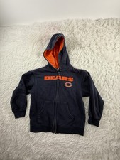 Chicago Bears Youth Sz Large 7 Full Zip Hooded Sweatshirt NFL Football Hoodie