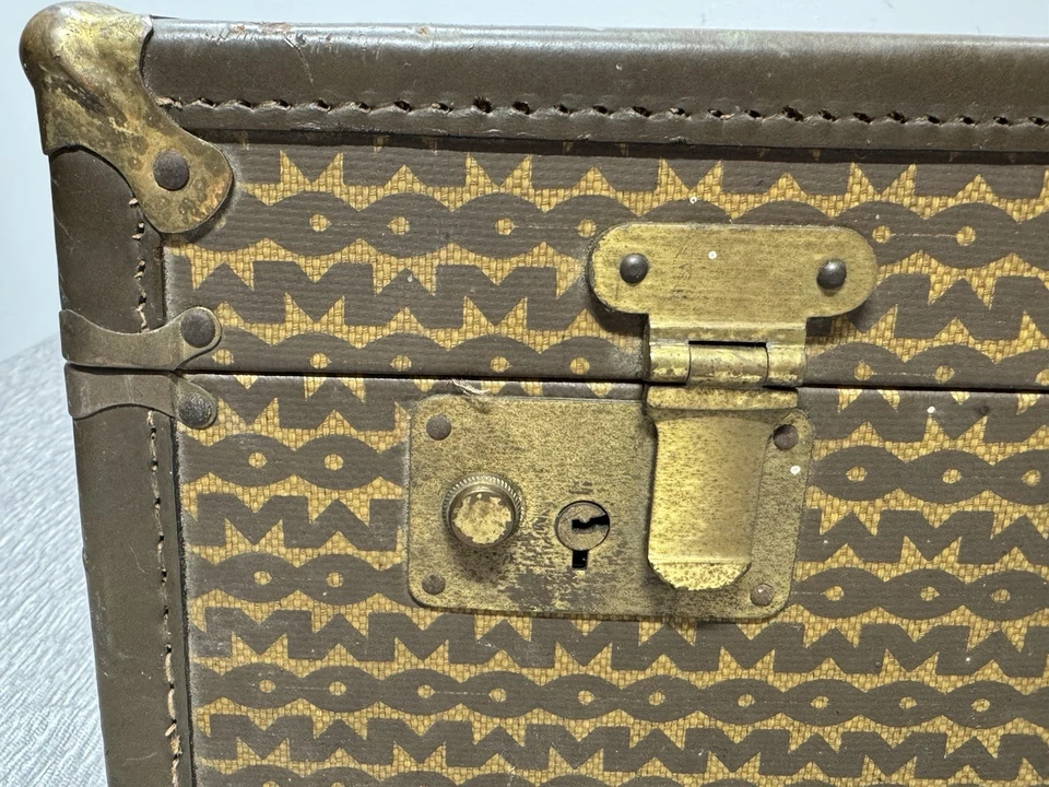 Maleta Equipaje Vintage Mark Cross Monograma Años 50 Viaje MCM Cuero Foto 3 de 4