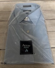 New in Pkg VTG Arrow Kent Decton Blue Long Sleeve Shirt Sz 16 34/35 AMERICA MADE
