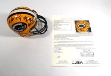 Brett Favre/Reggie White + 9 Others Signed Mini FB Helmet Packers 11 JSA Autos