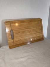Classic Extra Large Bamboo Cutting Board Handle Juice Grooves Reversible NEW