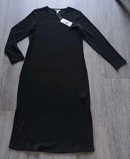 M&S Women/Ladies Black Knit Warm Soft Long Maxi Dresses Size UK 12 -BNWT-