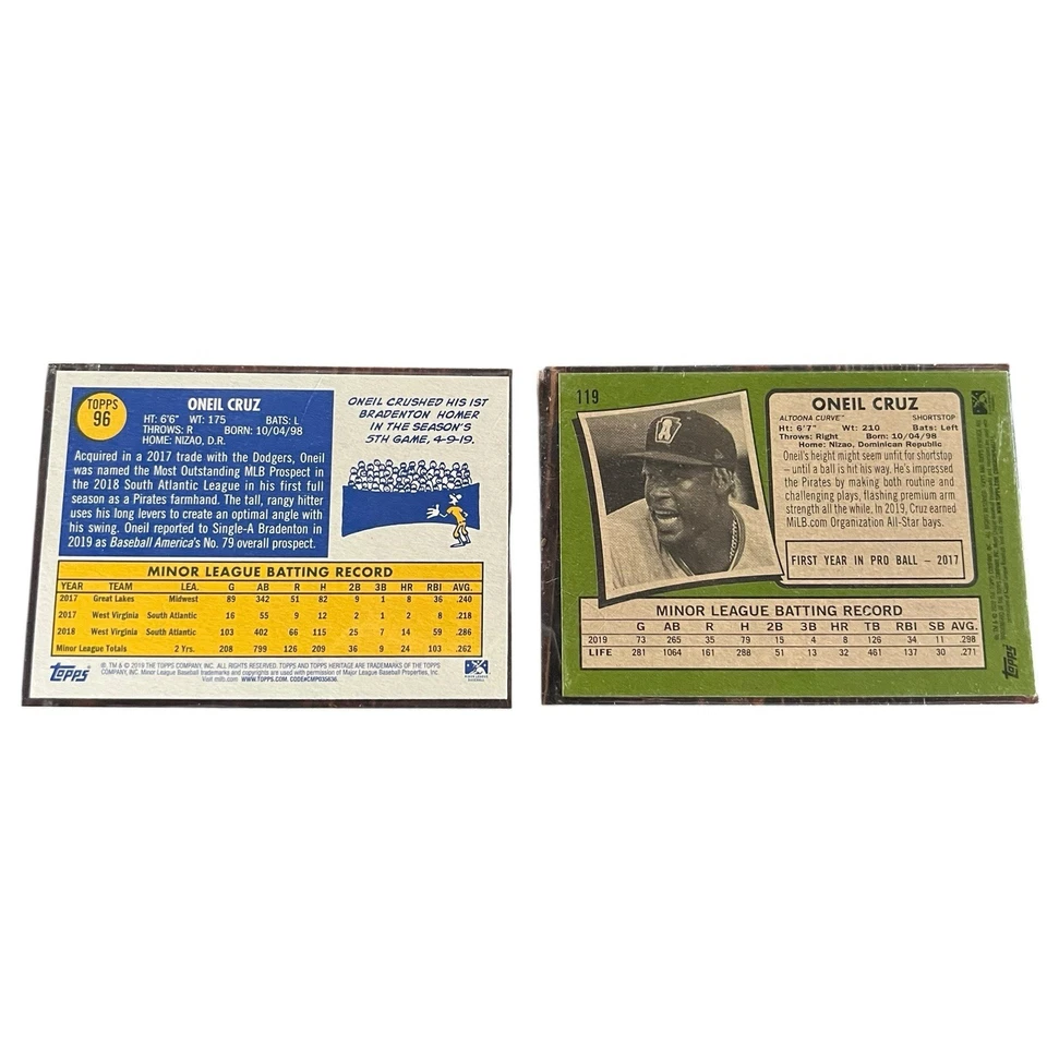 Oneil Cruz Pittsburgh Pirates Topps Bowman Card Lot Parallels #ed Chrome Inserts - Image 3 of 4