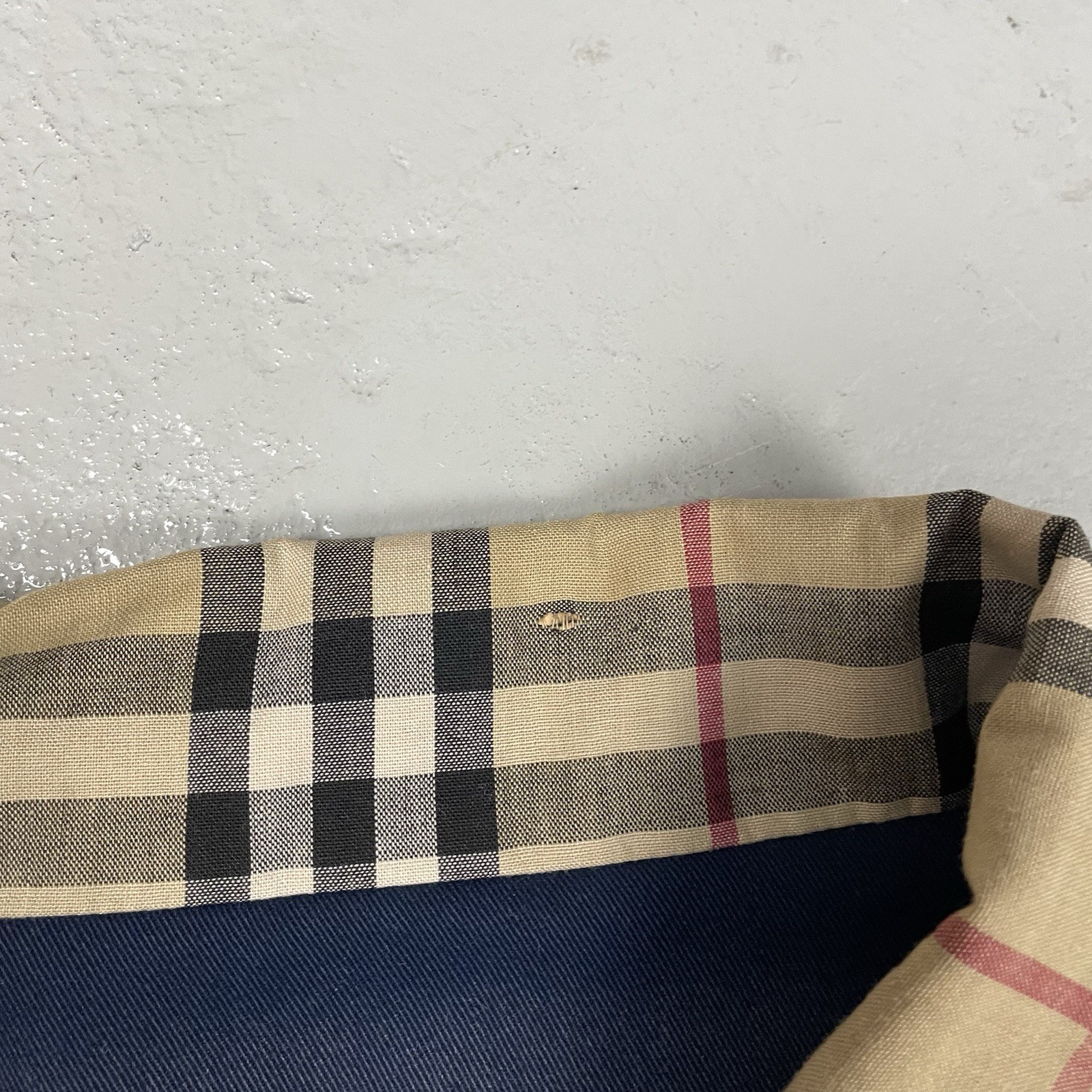 Burberry Nova Check Jacket Vintage Reversible Harrington Coat Beige Navy 50 L image 6