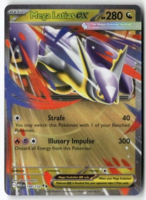 Mega Latias ex 100/132 Double Rare Mega Evolution Pokemon Near Mint