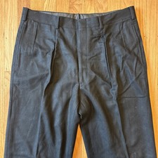 Vintage Polo Ralph Lauren Wool Pleated Black Dress Pants Men's 36x33.5 80s 90s