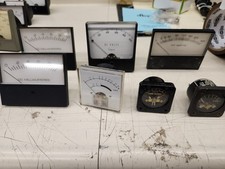 7(LOT) PANEL METERS GAUGES, TUNE, DCUA,  2 DCMA, DCV, SWR, RF WATTS