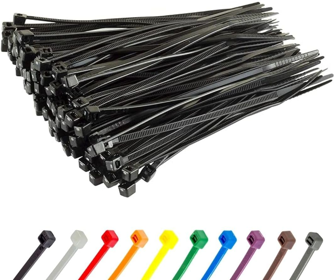 4 Inch Black UV Resistant Nylon Cable Ties 100 Pack 18Lb Strength