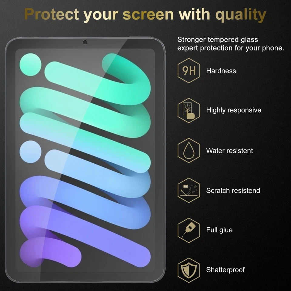 3x Tempered Glass for Apple iPad MINI 6 (8.3 inch) Display Screen Protection - Image 2 of 4