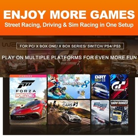 V3 Pro Dual Motor Vibration Steering Wheel & Foldable Pedals for Casual Racing