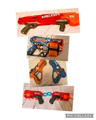 Nerf Bundle NERF N-strike Mega TWINSHOCK, Sonic X-Shot, Zuru X-Shot Nerf Guns