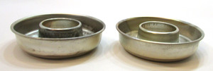 Pair Vintage 1960s Small Individual 1x4 Round Aluminum Ring Food Molds Bake Pans