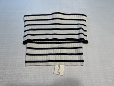 Freshman 1996 NWT Black  White Striped Knit Strapless Tube Top Crop w/ Elastic