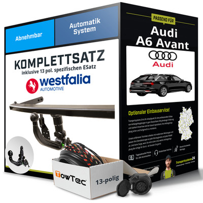 Anhängerkupplung WESTFALIA abnehmbar für AUDI A6 Avant +E-Satz NEU ABE