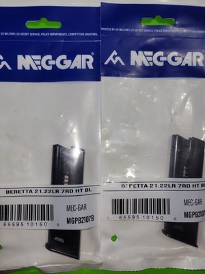 MecGar Beretta 21A Bobcat 22lr 7 Round Steel Magazine MGPB2107B - NEW - QTY 2