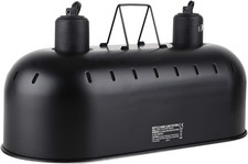 15Inch Dual Reptile Light Fixture, Max 150W Dual Reptile Heat Lamp with Separate