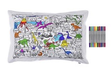 Coloring Pillowcase for Kids   Reusable DIY Pillow Cover with Washable Marker...