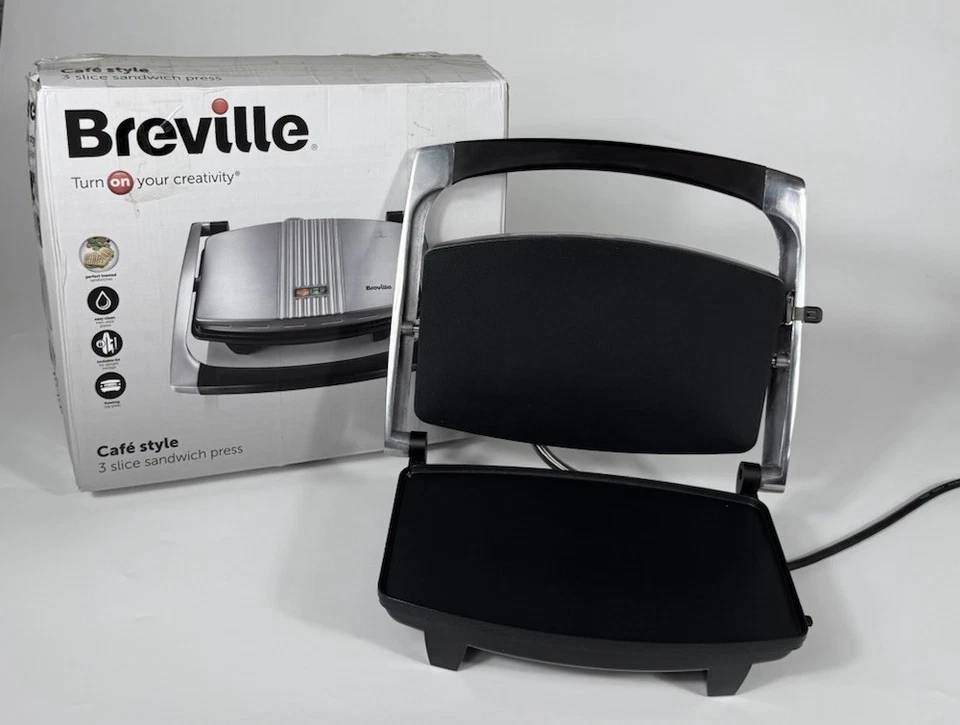 Breville - 3 Slice Sandwich / Panini Press - Café Style, Non-Stick Plates VST025 - Image 2 of 4