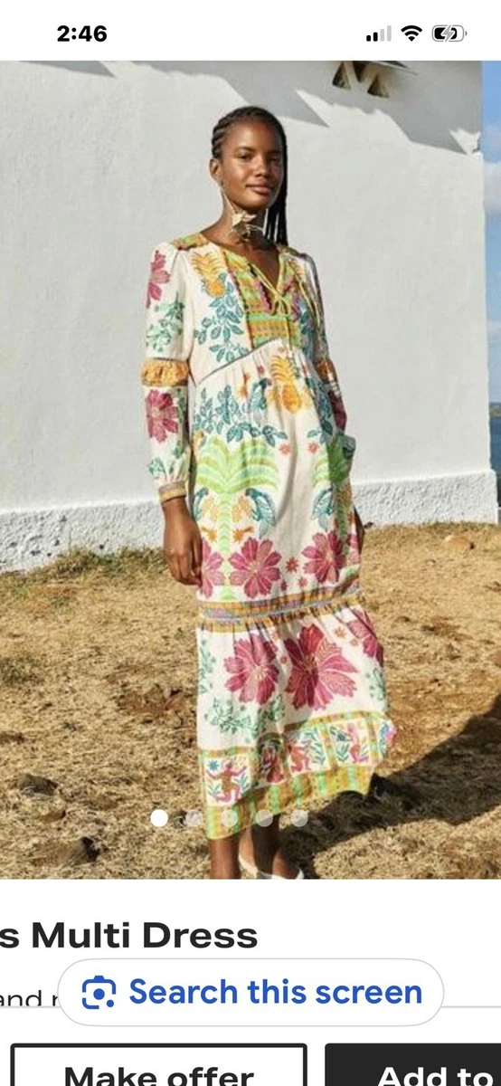Linen Long Sleeve Floral Maxi Dresses for Women for sale | eBay