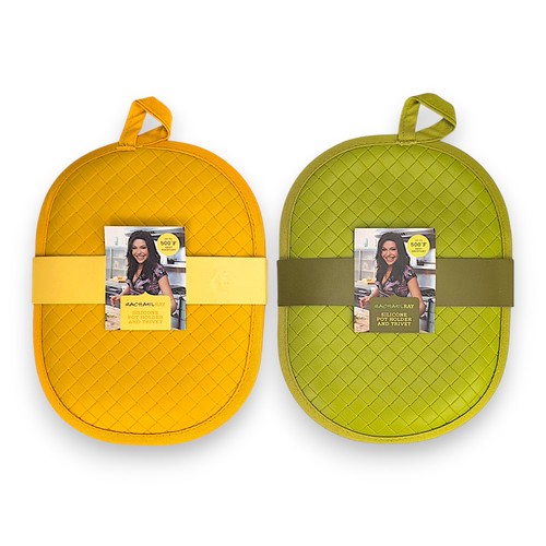 Rachael Ray Set di 2 porta pentole e coprivaso in silicone - arancione e verde - Foto 2 di 3