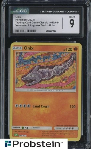 2023 Pokemon Classic Venusaur & Lugia Deck #010 Onix Holo CGC 9 MINT