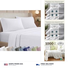 California Design Den 1000 Thread Count California King Sheet Sets, White  B...