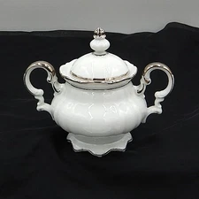 Saladmaster Wedding Band Sugar Bowl 5" tall Estate Porzellan, Bavaria, Germany