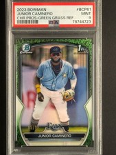 2023 Bowman Chrome Junior Caminero Green Grass Refractor /99 1st Bowman PSA 9 🔥