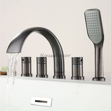 Waterfall Bathtub Swivel Mixer Tap Hotel Guesthouse Side Mounted Separate Faucet
