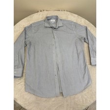 Charles Tyrwhitt Dress Shirt Mens 16.5 32/33 Blue Micro Check Slim Fit