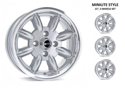 ŠKODA (Skoda) - Maxilite 4x Wheel Set Minilite Style 5,5x13'' 4x130 Silver/Diam C