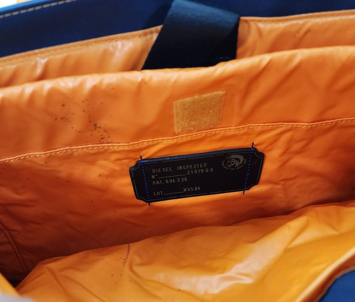 Diesel Men 00S Archive Nylon Messenger Bag Orange Blue Luxury