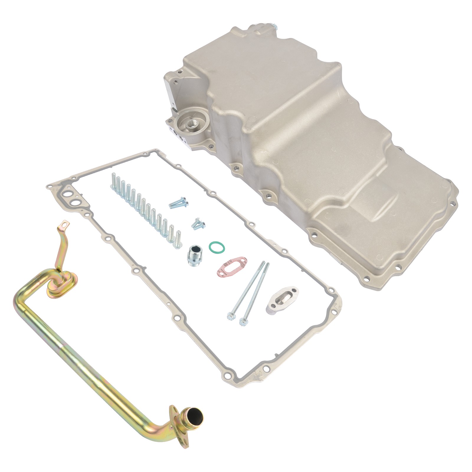 For GM LS Retro Oil Pan Low Profile LS1 LS2 4.8 5.3 Aluminum, Pick Up and Gasket