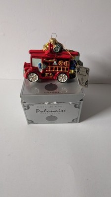 Kurt S Adler Polonaise Glass Christmas Ornament Fire Engine