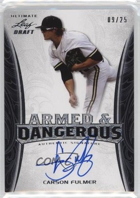 2015 Leaf Ultimate Draft Silver Etched Foil 9/25 Carson Fulmer #AD-CF1 Auto 1t3