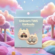 Cute GEMS Earbuds Blue Unicorn TWS Face Changing Case Wireless, Best Gift