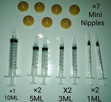 Pet Feeding Bottle and Syringes with Mini Nipples for Small Cat Dog Animal