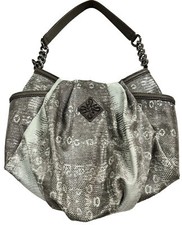 Vera Wang- Shoulder Bag Hobo Aqua/Gray Animal Print Chain Straps