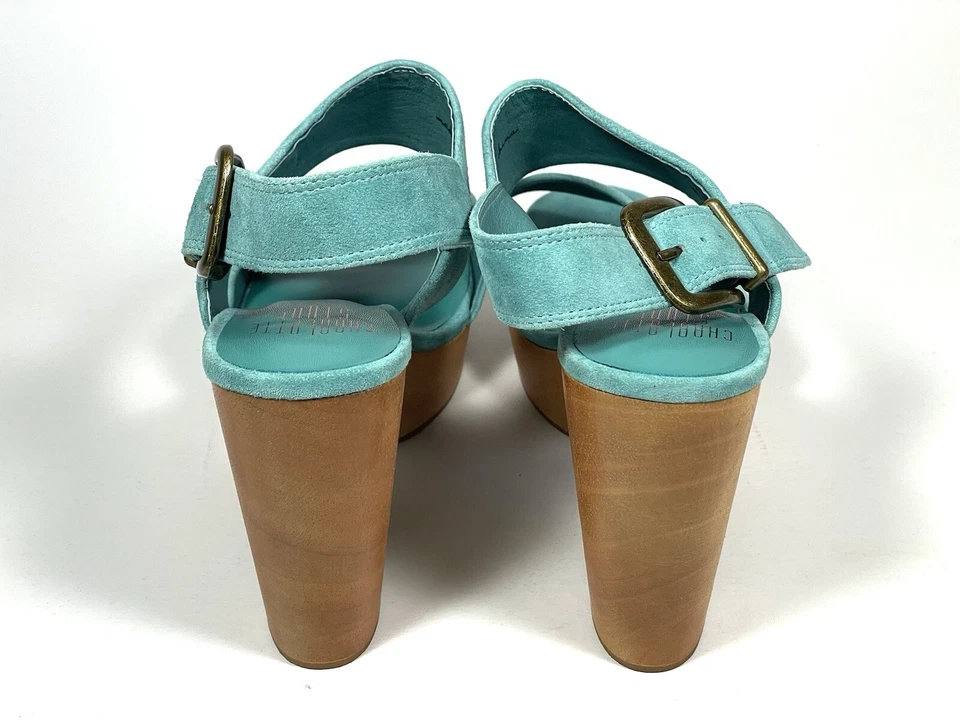 Zuecos Charlotte Stone Carla Aqua plataforma talla 12 Foto 4 de 4