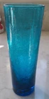 Blenko 1950s #3627 Chimney Highball - Crackle Glass - Teal - 8-3/4 inches