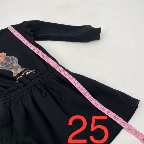 Polo Ralph Lauren girls size 6X Sweater Dress Bear Black pullover logo pockets - Picture 9 of 13