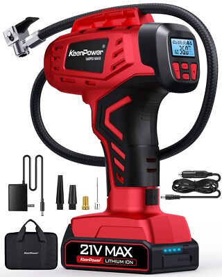 KeenPower Digital Cordless Tire Inflator Portable Air Compressor Automatic 16...