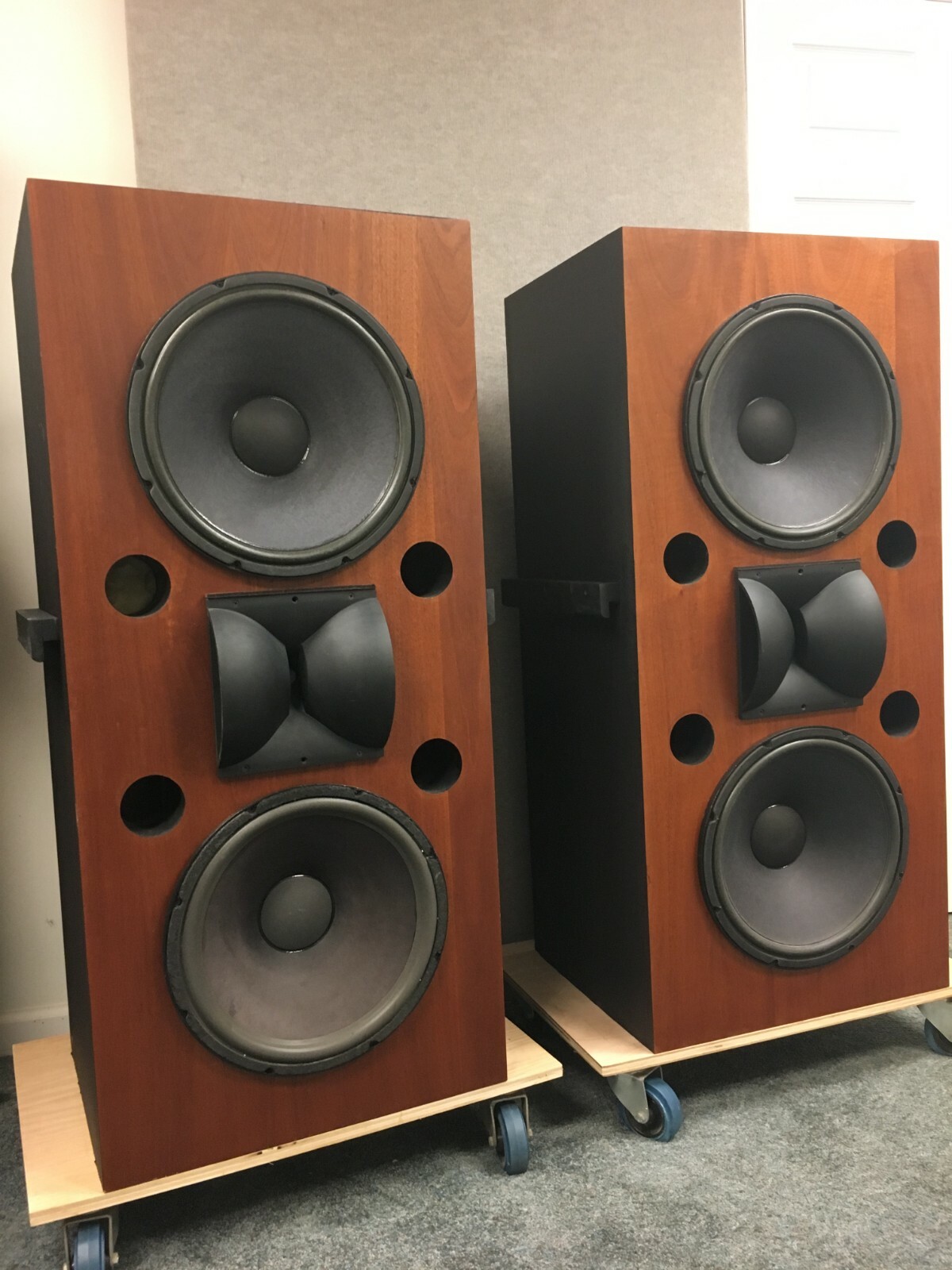 BIGS Recording Studio Monitors Biamplified 15" vertical system w/ amps, cables