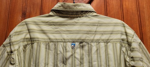 Kuhl Hemd Herren Medium grün gestreift Outdoor Wandern Camping Knopfleiste - Bild 6 von 11