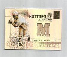 JIM BOTTOMLEY MILESTONE MATERIALS GAME USED BAT CARD! HALL FAME!