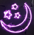 Moon Stars Purple Acrylic 14"x10" Neon Sign Lamp Light Shop Glass Beer Bar Ey